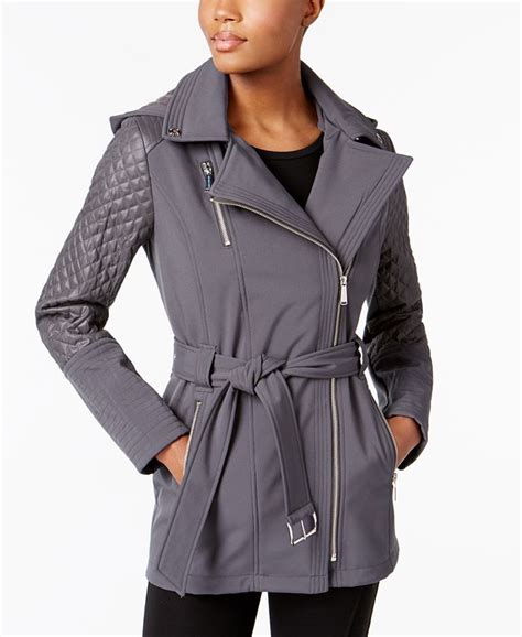 michael michael kors petite quilted sleeve asymmetrical coat|Amazon.com: Michael Kors Asymmetrical Coat.